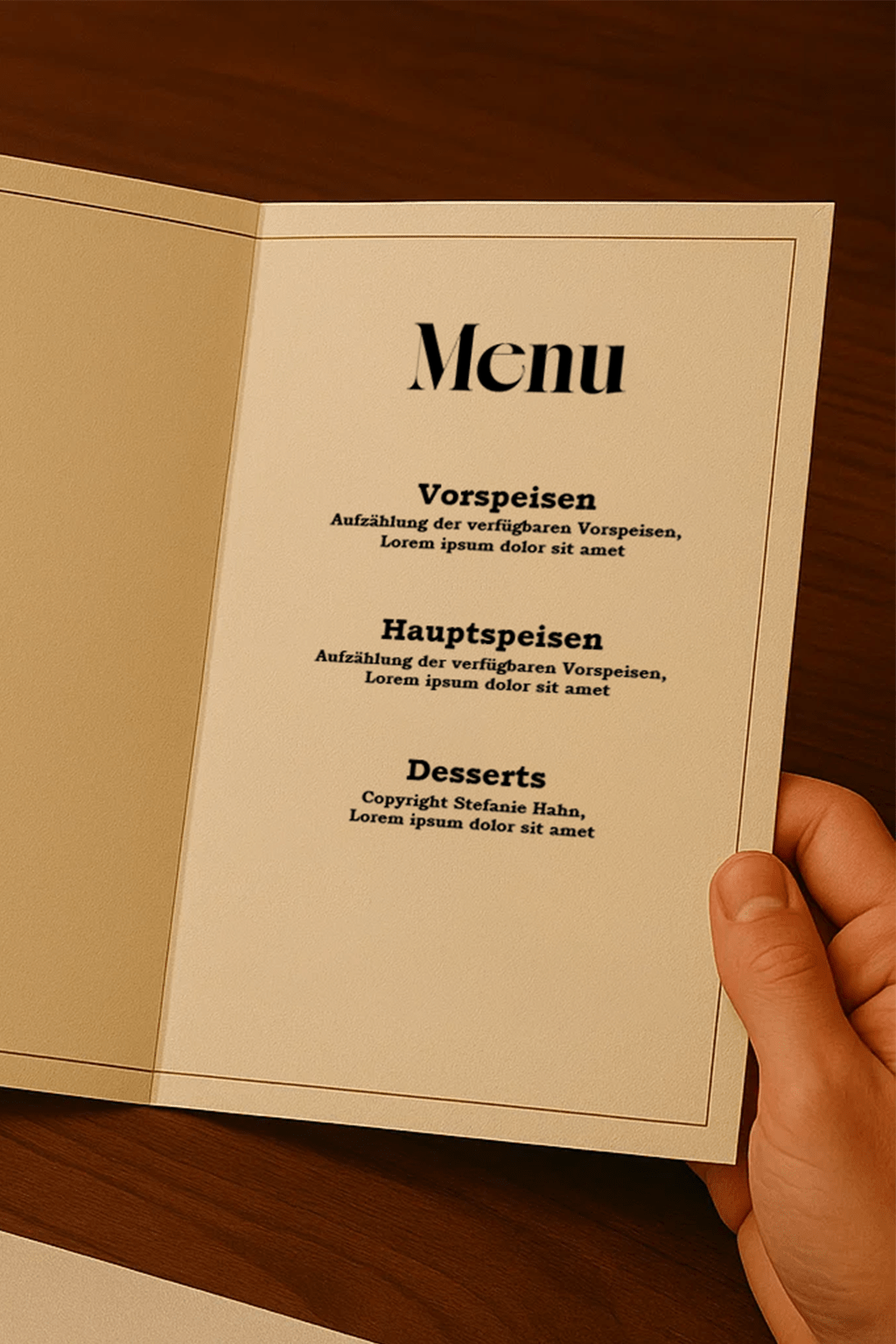 Menükarten Beispiel