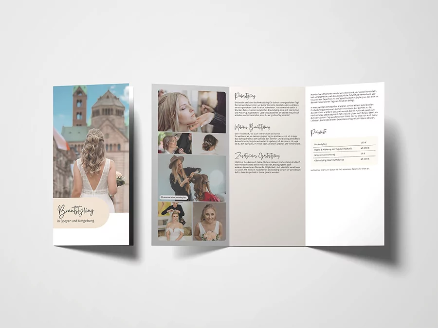Mockup von Flyer für Brautstylistin